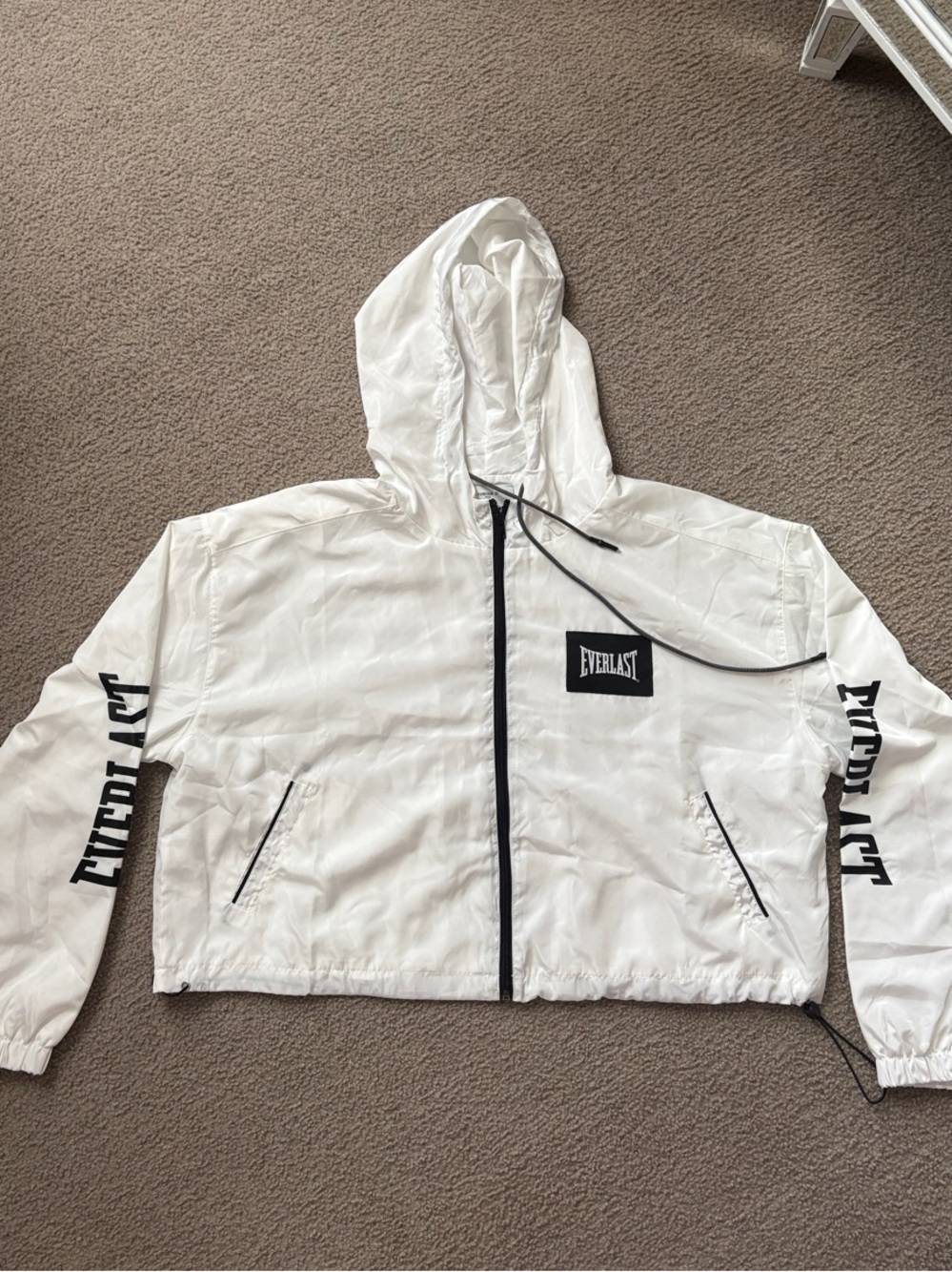 Everlast White Hooded Jacket with Black Logo Accents